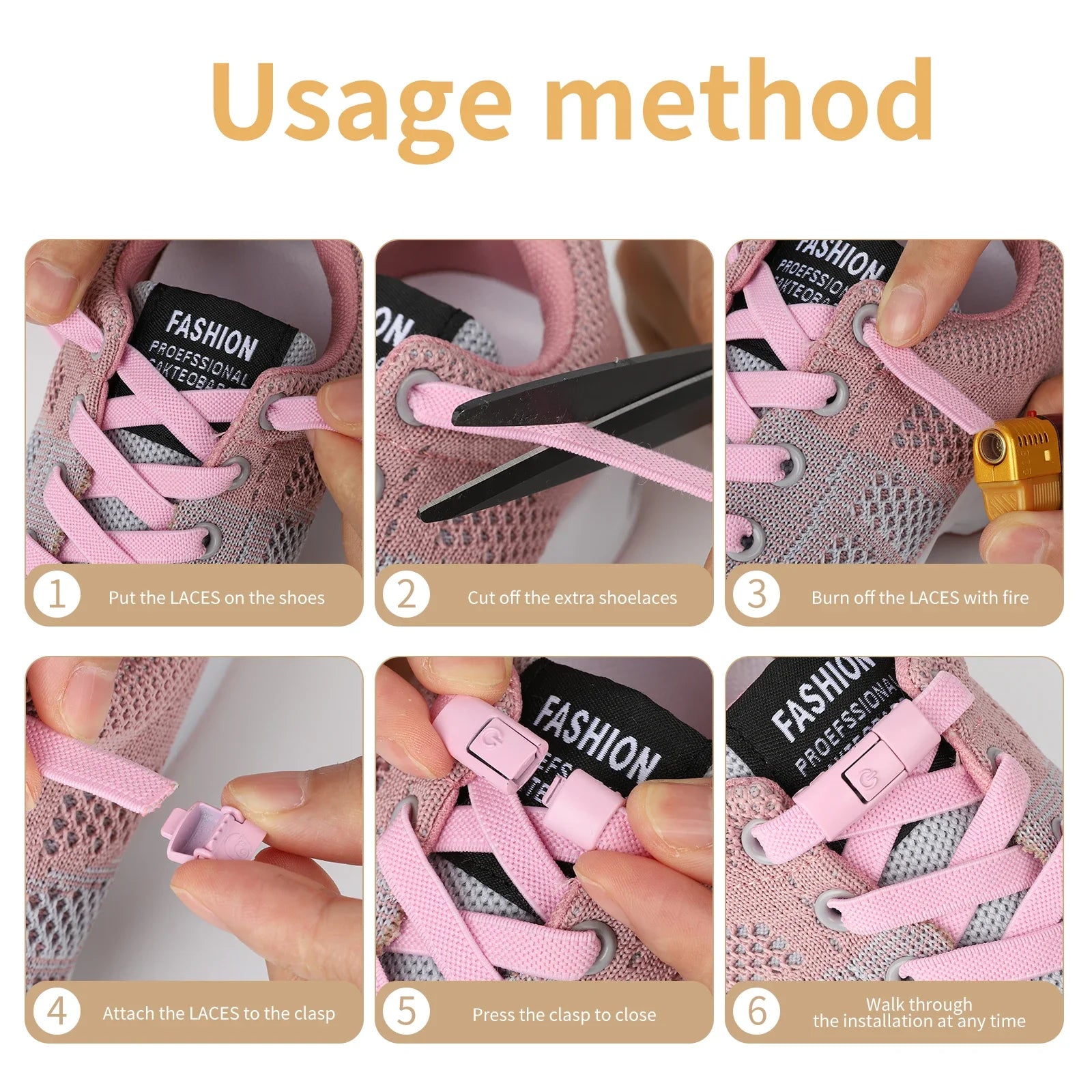 LockFit No-Tie Elastic Shoelaces